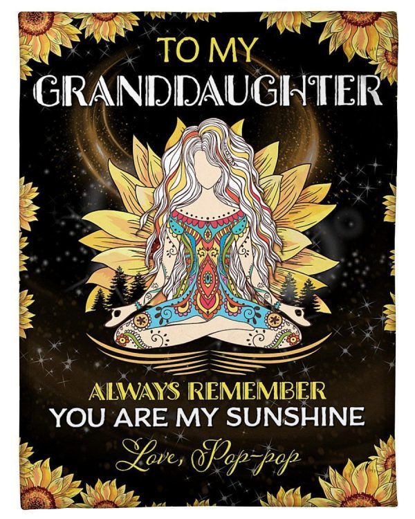 Pop-pop Gift To Granddaughter You Are My Sunshine Blanket