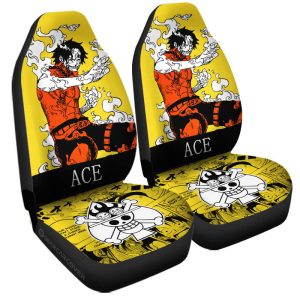 Portgas D Ace Car Seat Covers Custom One Piece Anime Car Accessories