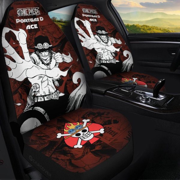 Portgas D. Ace Car Seat Covers Custom Anime Mix Manga One Piece Car Interior Accessories