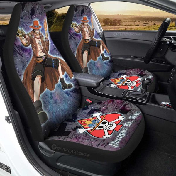 Portgas D. Ace Car Seat Covers Custom Car Accessories Manga Galaxy Style