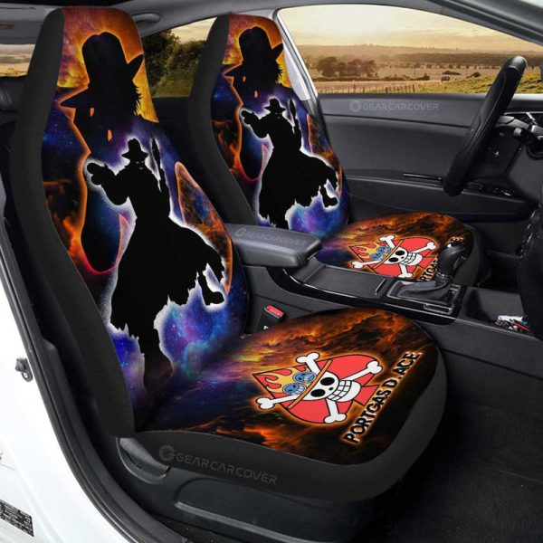 Portgas D. Ace Car Seat Covers Custom One Piece Anime Silhouette Style