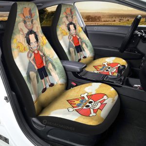 Portgas D. Ace Car Seat Covers Custom One Piece Map Anime Car Accessories