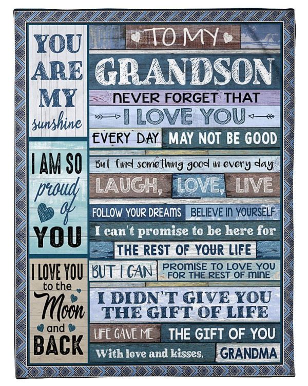 Present For Grandson Never Forget I Love You Custom Design Blanket