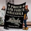 Proud Air Force Grandma Printed Blanket