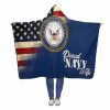 Proud Navy Family Member Hooded Blanket