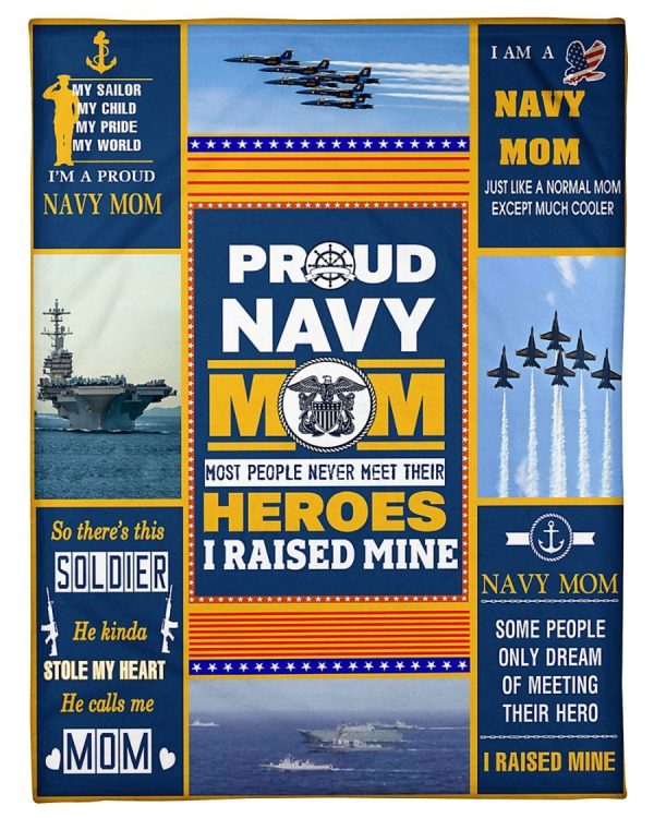 Proud Navy Mom Blanket