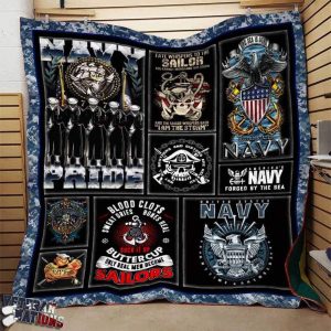 Proud US Navy Veteran Blanket Quilt