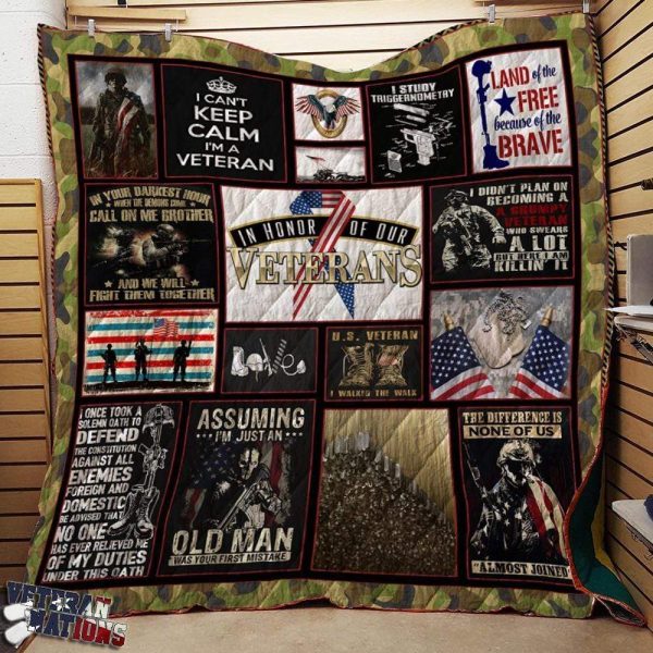 Proud US Veteran Blanket Quilt