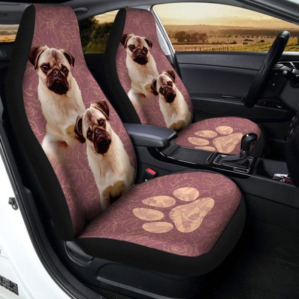 Pug Car Seat Covers Custom Vintage Car Interior Accessories For Dog Lovers