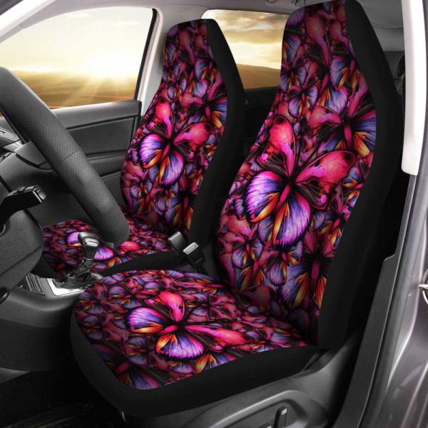 Purple Butterfly Car Seat Covers Custom Butterflies Car Accessories