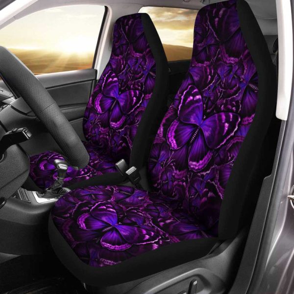 Purple Butterfly Car Seat Covers Custom Butterflies Car Interior Accessories