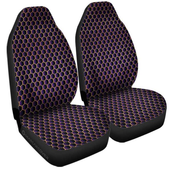 Purple Pattern Car Seat Covers Custom Honeycomb Background Car Accessories