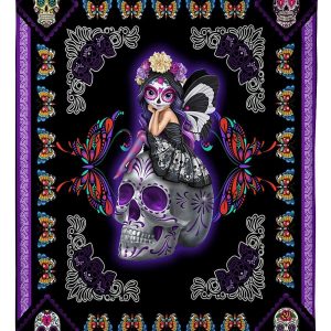 Purple Skull Girl Blanket