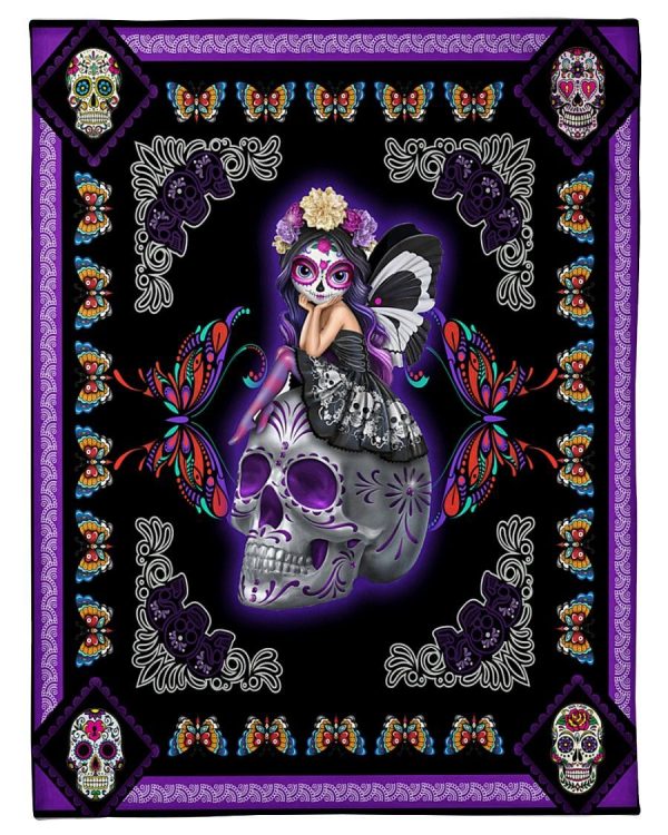 Purple Skull Girl Blanket