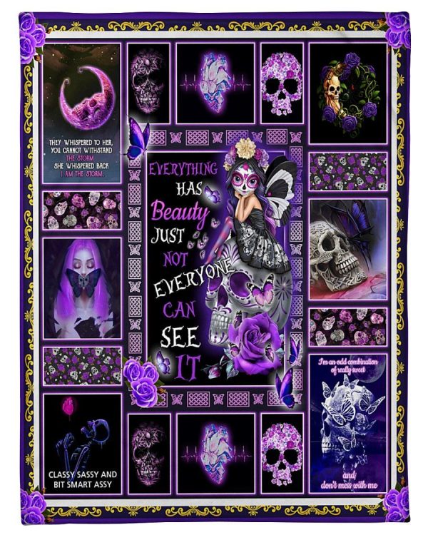 Purple Skull Queen Blanket