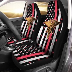 RN Nurse Car Seat Covers Custom US Flag Car Accessories For Nurse