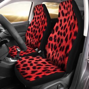 Red Cheetah Print Car Seat Covers Custom Car Accessories