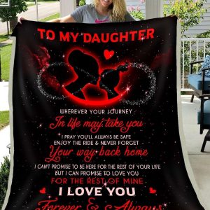 Red  Giving Daughter I Love You Forever And Always Blanket