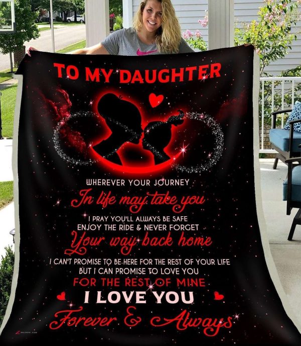 Red  Giving Daughter I Love You Forever And Always Blanket