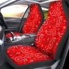 Red Paisley Pattern Car Seat Covers Custom Car Accessories