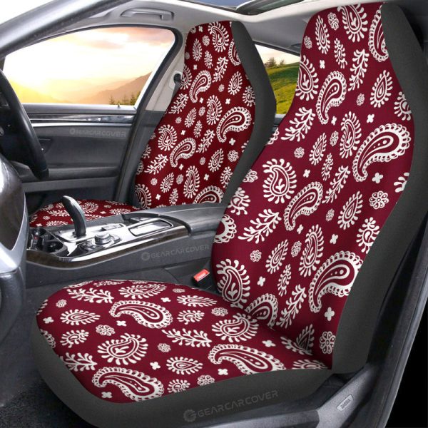 Red Paisley Pattern Car Seat Covers Custom Car Accessories