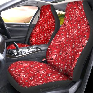 Red Paisley Pattern Car Seat Covers Custom Car Accessories