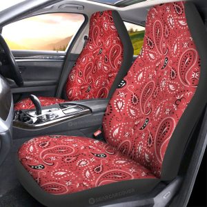 Red Paisley Pattern Car Seat Covers Custom Car Accessories