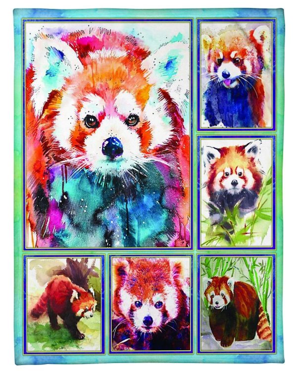 Red Panda Watercolor Blanket