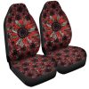 Red and Black Glitter Polka Dot Sunflower Car Seat Covers Custom