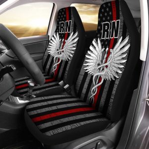 Registered Nurse Car Seat Covers Custom American Flag Car Accessories