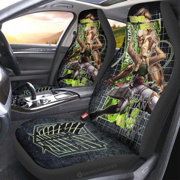 Reiner Braun Car Seat Covers Custom Attack On Titan Car Accessories