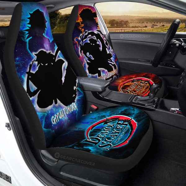 Rengoku And Giyuu Car Seat Covers Custom Demon Slayer Anime