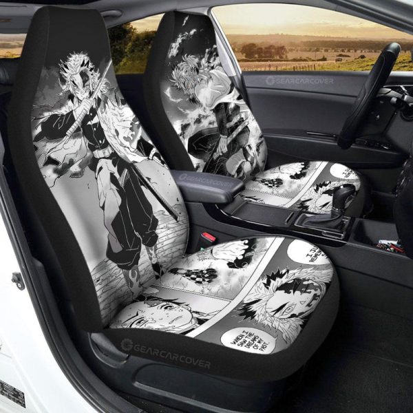 Rengoku Car Seat Covers Custom Kimetsu No Yaiba Manga Car Accessories