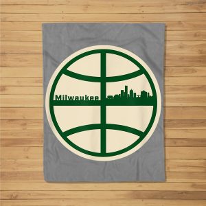 Retro Milwaukee Basketball Home Game Fleece Blanket