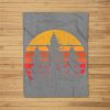 Retro Sun Minimalist Pine Tree Design – Graphic Fleece Blanket