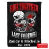 Ride Together Last Forever Skull Custom Text Name Blanket