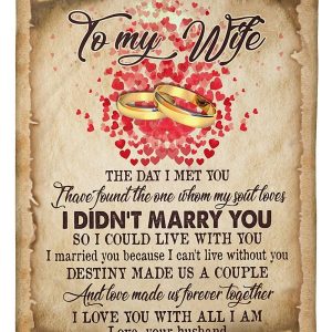 Rings For Wife I Can’t Live Without You Blanket