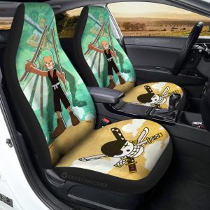 Roronoa Zoro Car Seat Covers Custom One Piece Map Anime Car Accessories