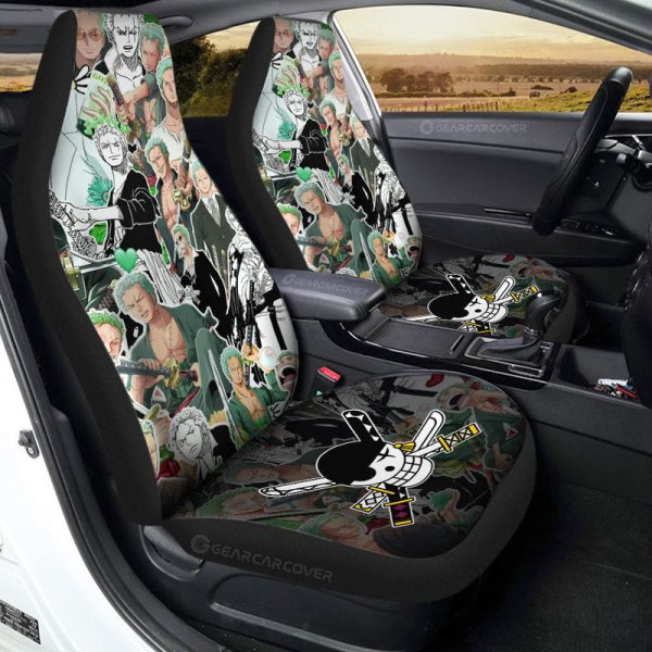 Roronoa Zoro Funny Car Seat Covers Custom Anime Car Accessories For One Piece Fans