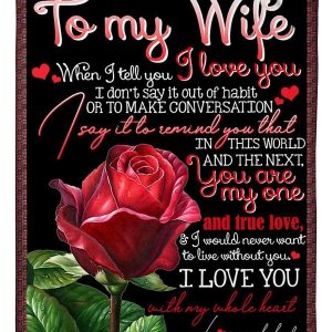 Rose To My Wife I Love You Trending For Family Blanket