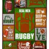 Rugby Real Men Play Rugby Blanket