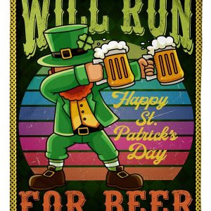 Run For Beer Happy St Patricks Day Blanket