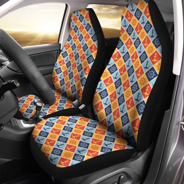 Sailor Anchor Car Seat Covers Custom Pattern Car Accessories