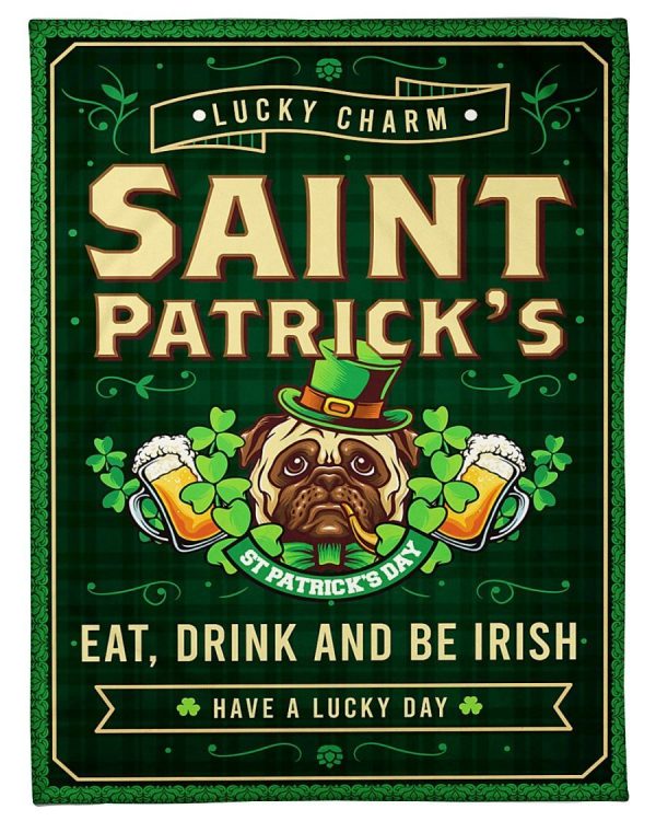 Saint Patrick’s Pug Dog Blanket