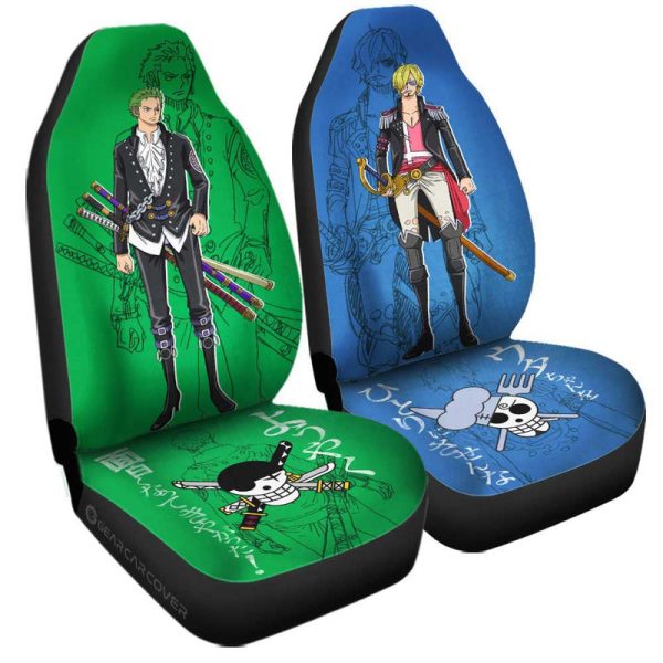 Sanji And Zoro Film Red Car Seat Covers Custom One Piece Anime Car Accessories