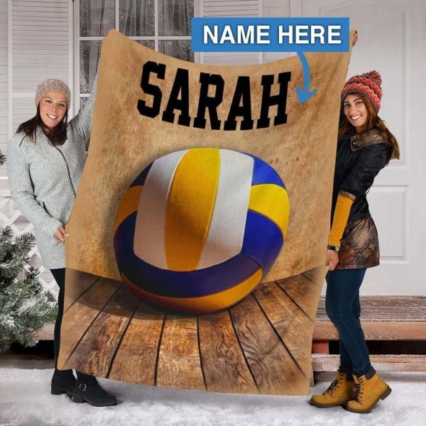 Sarah Volleyball Custom Text Name Printed Blanket