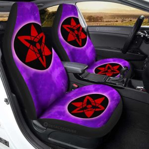 Sasuke Uchiha Eternal Mangekyo Sharingan Car Seat Covers Custom Anime Tie Dye Style