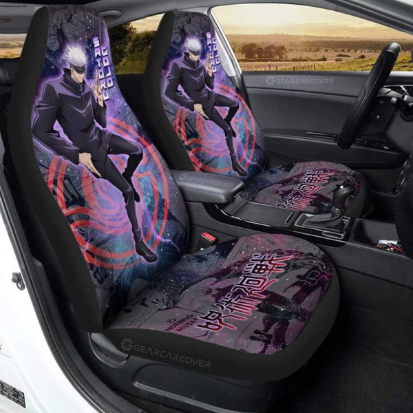 Satoru Gojo Car Seat Covers Custom Galaxy Manga Style