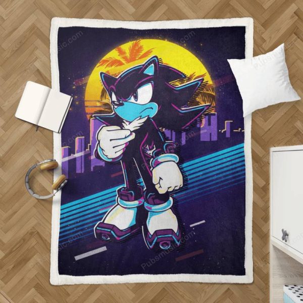 Shadow the Hedgehog retro – Sonic The Hedgehog Sherpa Fleece Blanket