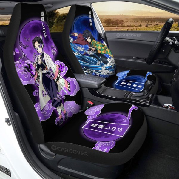 Shinobu Kochou And Giyuu Tomioka Car Seat Covers Custom Demon Slayer Anime Car Interior Accessories